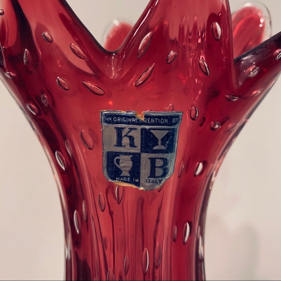 KB Made in Italy Accents Vintage Mid Century Art Glass Vase Made In